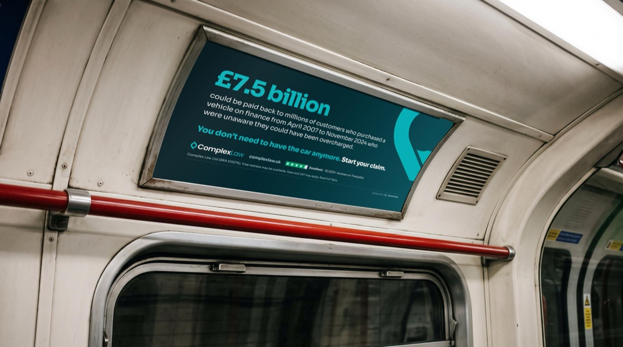 Car panel inside a Tube carriage: “£7.5 billion could be paid back to millions of customers”